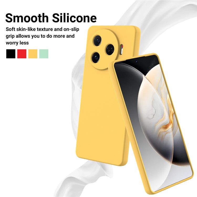 For TECNO Camon 30 Pro 5G Case Liquid Silicone Protective Phone Cover with Strap - Yellow