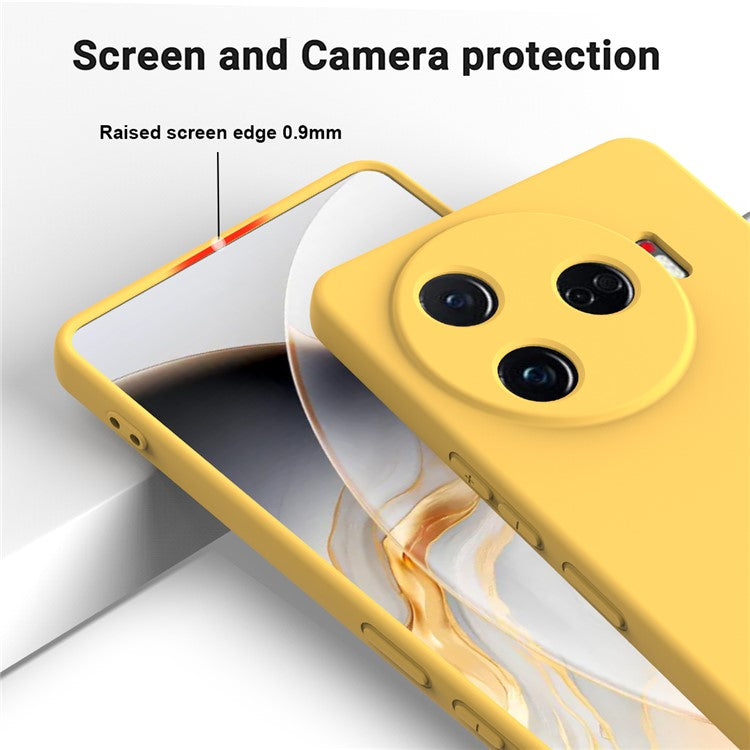 For TECNO Camon 30 Pro 5G Case Liquid Silicone Protective Phone Cover with Strap - Yellow