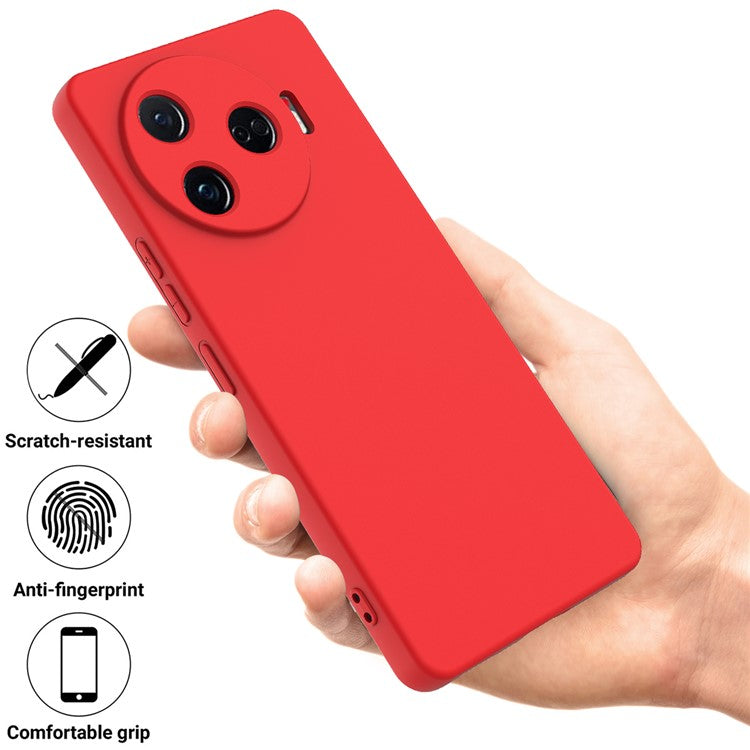 For TECNO Camon 30 Pro 5G Case Liquid Silicone Protective Phone Cover with Strap - Red