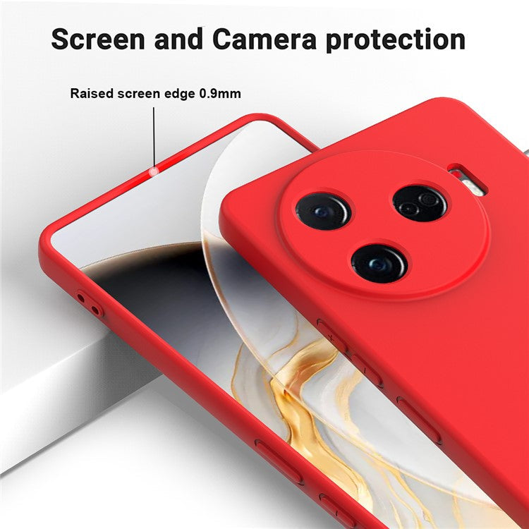 For TECNO Camon 30 Pro 5G Case Liquid Silicone Protective Phone Cover with Strap - Red