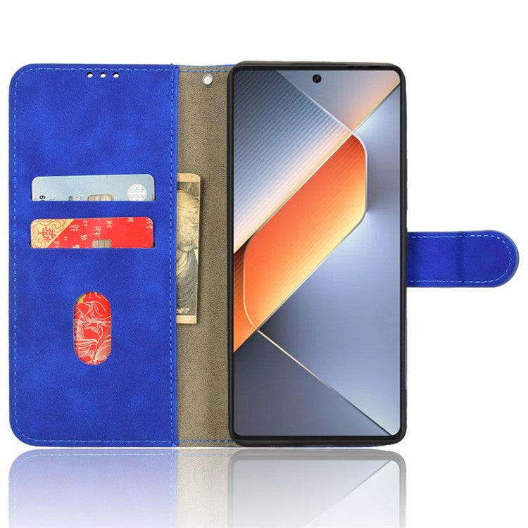 For TECNO Pova 6 4G Case PU Leather Folio Flip Phone Wallet Cover - Blue