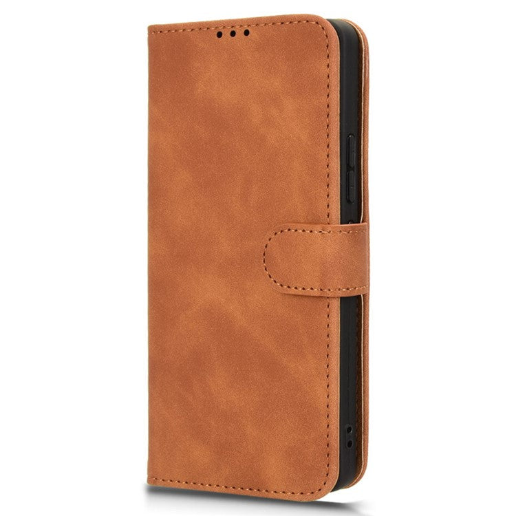For TECNO Pova 6 4G Case PU Leather Folio Flip Phone Wallet Cover - Brown
