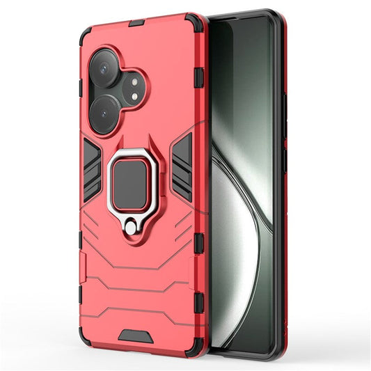 For Realme GT Neo6 SE 5G / GT 6 5G / GT 6T 5G Case Ring Holder Kickstand PC+TPU Hybrid Phone Cover - Red