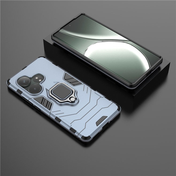 For Realme GT Neo6 SE 5G / GT 6 5G / GT 6T 5G Case Ring Holder Kickstand PC+TPU Hybrid Phone Cover - Blue
