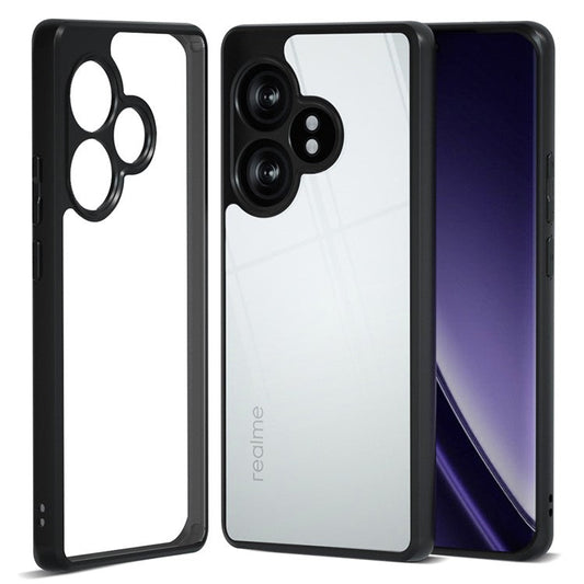 IBMRS For Realme GT Neo6 SE 5G Case TPU+PC Phone Cover Airbags Corners Shockproof - Transparent Black