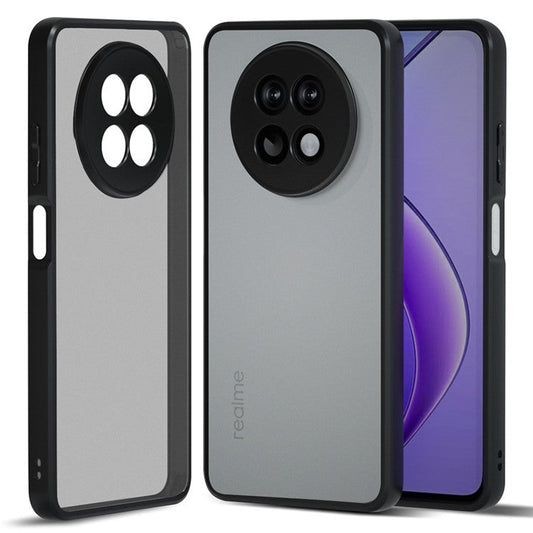 IBMRS For Realme 12 5G / 12x 5G Case Hard PC Back Flexible TPU Frame Phone Cover - Matte Black