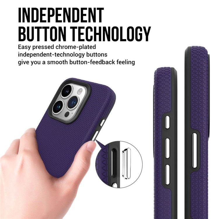 For iPhone 16 Pro Case Compatible with MagSafe TPU+PC Protective Phone Cover - Purple