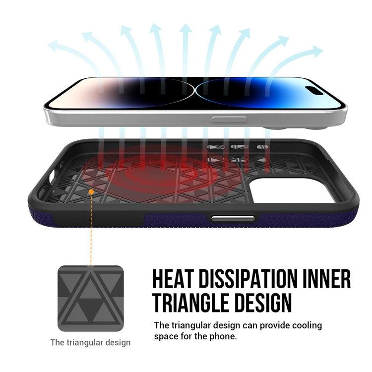 For iPhone 16 Pro Case Compatible with MagSafe TPU+PC Protective Phone Cover - Purple