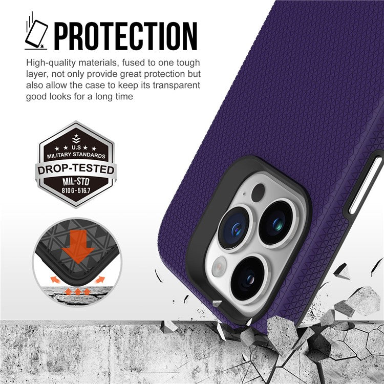 For iPhone 16 Pro Case Compatible with MagSafe TPU+PC Protective Phone Cover - Purple