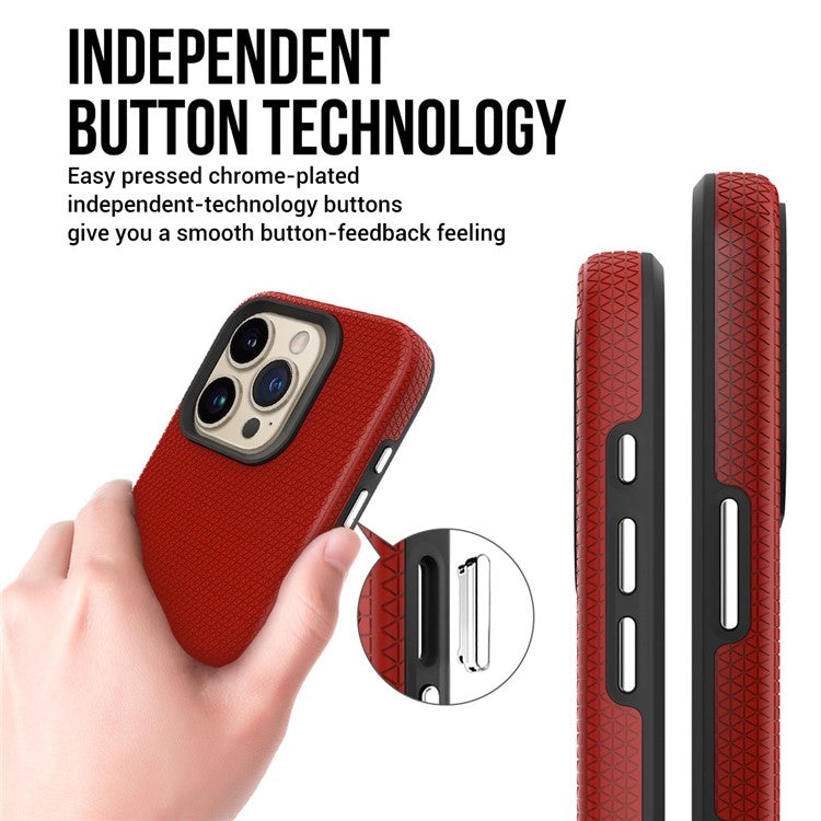 For iPhone 16 Pro Case Compatible with MagSafe TPU+PC Protective Phone Cover - Red