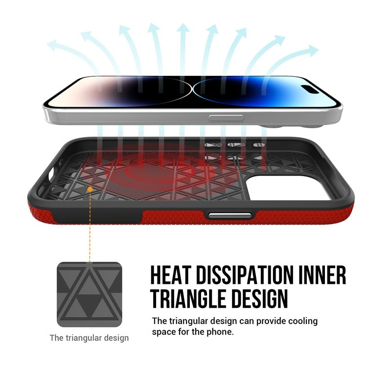 For iPhone 16 Pro Case Compatible with MagSafe TPU+PC Protective Phone Cover - Red