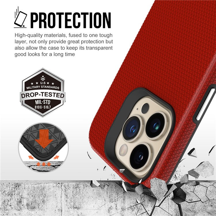 For iPhone 16 Pro Case Compatible with MagSafe TPU+PC Protective Phone Cover - Red
