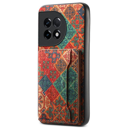 For OnePlus Ace 2 5G / 11R 5G Case Floral Pattern Card Slot Kickstand PU Covered Hybrid Phone Shell - Winter / Blue