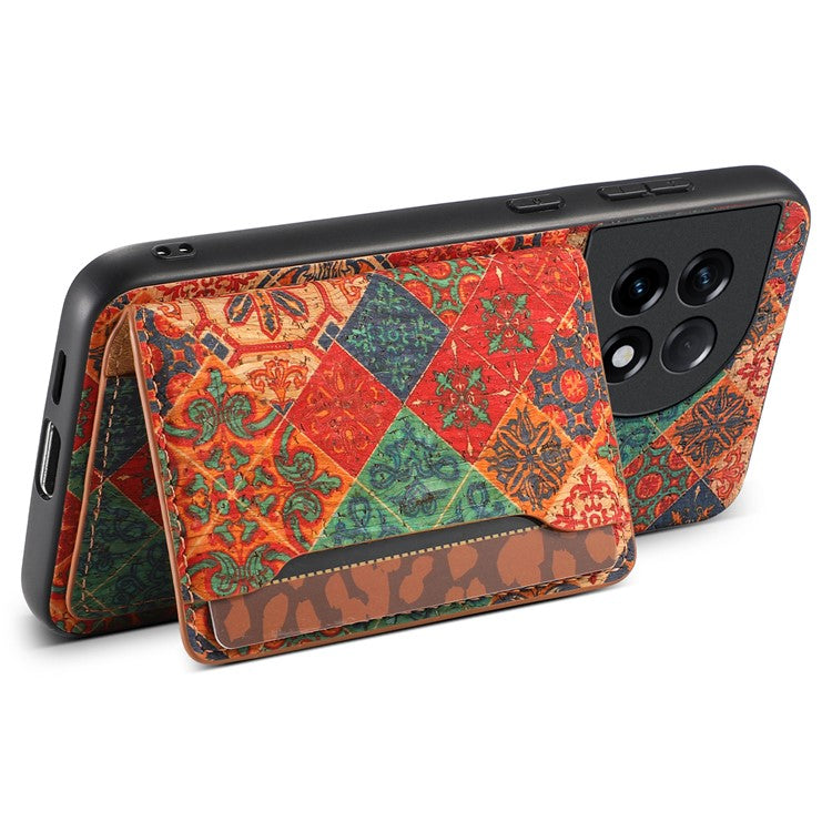 For OnePlus Ace 2 5G / 11R 5G Case Floral Pattern Card Slot Kickstand PU Covered Hybrid Phone Shell - Winter / Blue