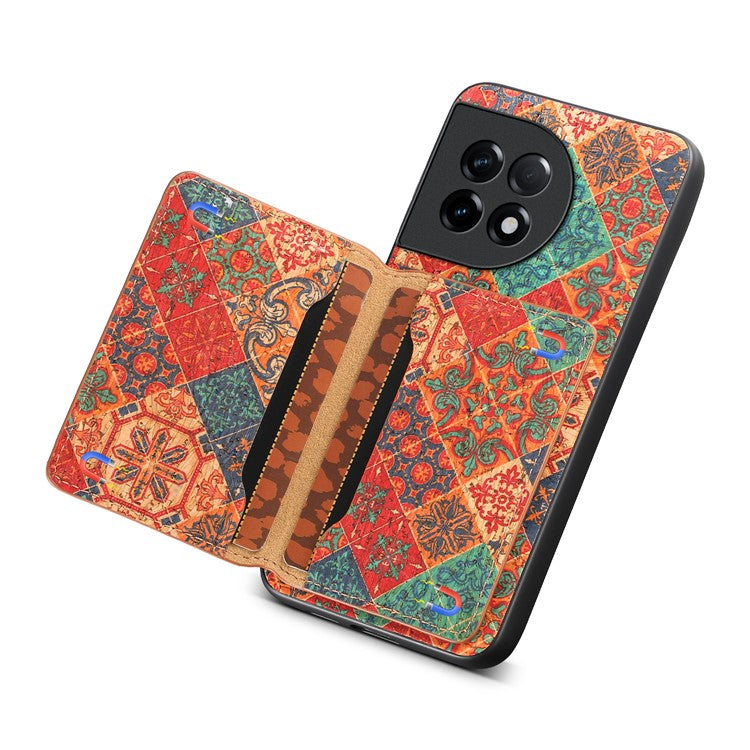 For OnePlus Ace 2 5G / 11R 5G Case Floral Pattern Card Slot Kickstand PU Covered Hybrid Phone Shell - Winter / Blue
