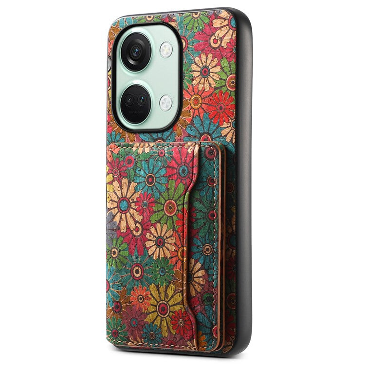 For OnePlus Ace 2V / Nord 3 5G Case Floral Pattern Card Slot Kickstand Hybrid Phone Cases - Spring / Green