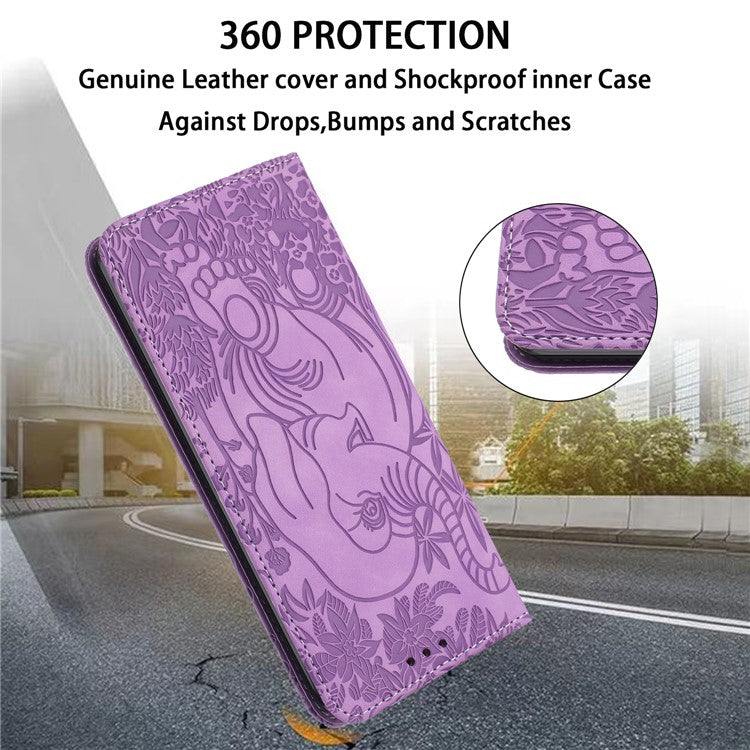For Samsung Galaxy A34 5G Case PU Leather Wallet Protective Phone Cover - Purple