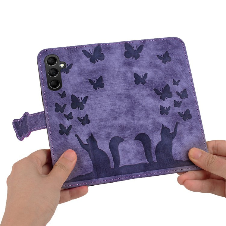 For Samsung Galaxy A25 5G (Global) (161.0 X 76.5 X 8.3mm) Case PU Leather Phone Wallet Cover - Purple