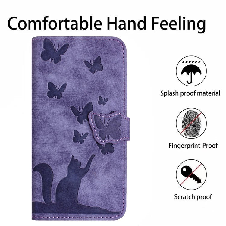 For Samsung Galaxy A25 5G (Global) (161.0 X 76.5 X 8.3mm) Case PU Leather Phone Wallet Cover - Purple