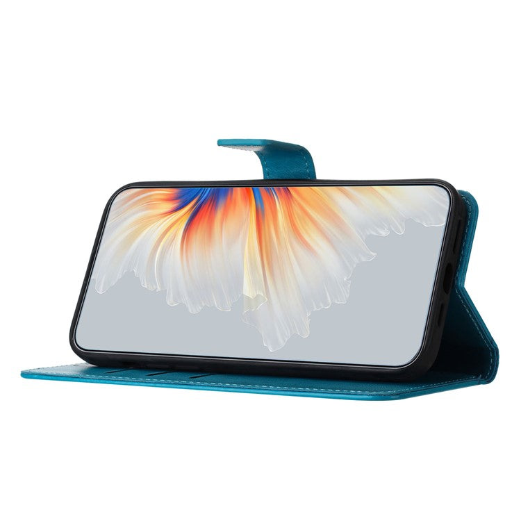 For Google Pixel 8a Case PU Leather Mandala Imprinted Phone Cover - Blue