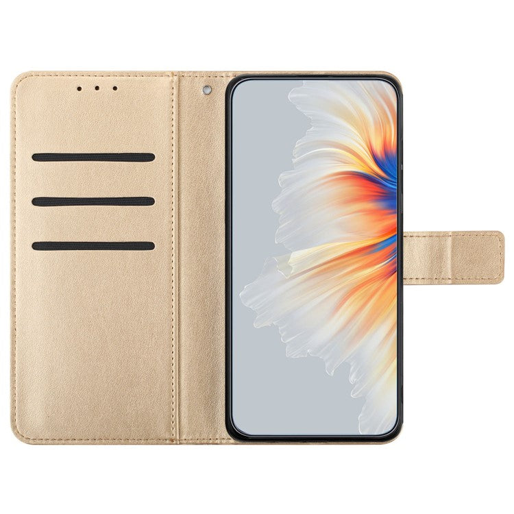 For Google Pixel 8a Case PU Leather Mandala Imprinted Phone Cover - Gold