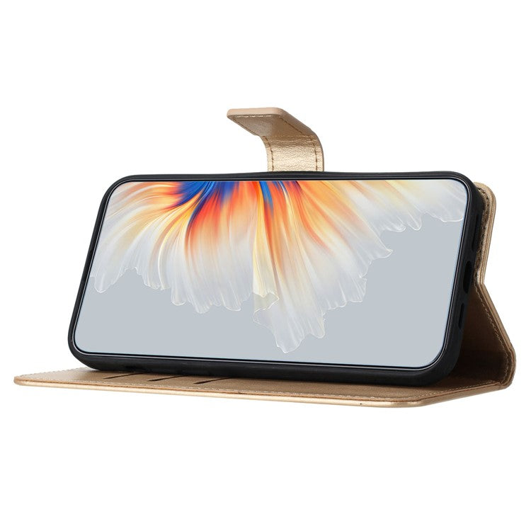 For Google Pixel 8a Case PU Leather Mandala Imprinted Phone Cover - Gold