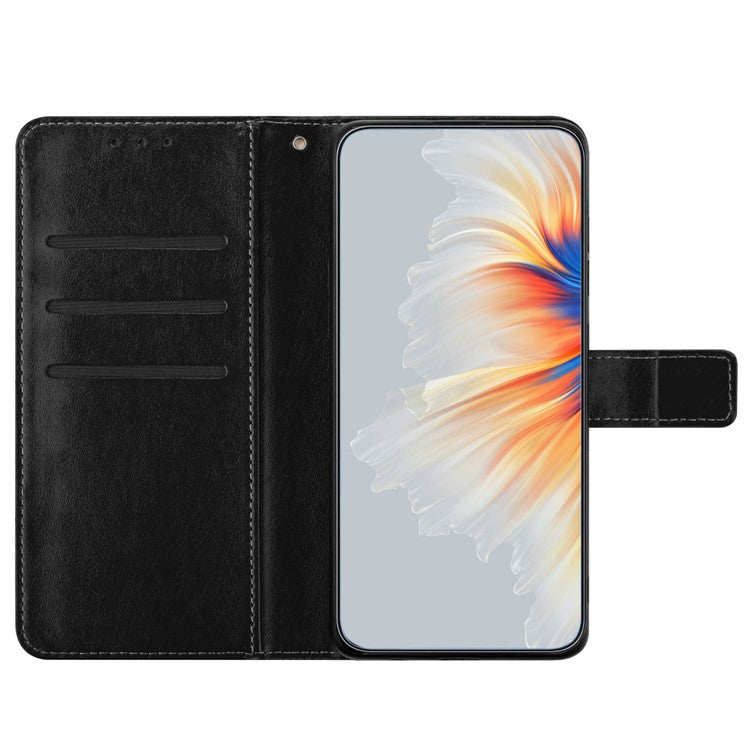 For Google Pixel 8a Case PU Leather Mandala Imprinted Phone Cover - Black