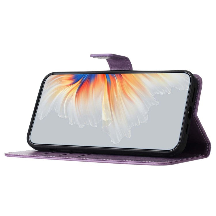 For Google Pixel 8a Case Shiny Leather Glitter Flip Stand Phone Cover - Purple