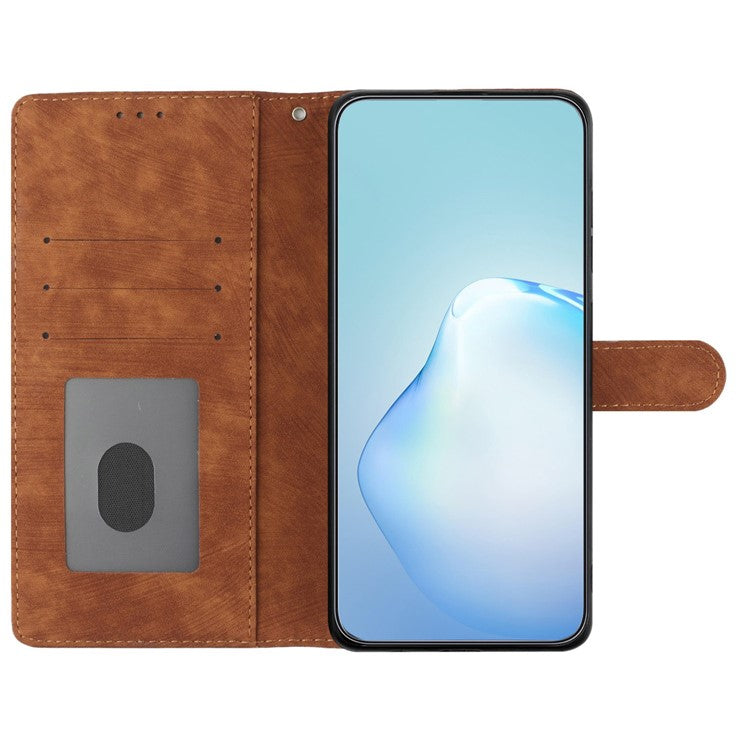 For Google Pixel 8a Case Skin-Touch PU Leather Card Holder Phone Cover - Brown