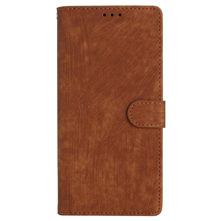 For Google Pixel 8a Case Skin-Touch PU Leather Card Holder Phone Cover - Brown