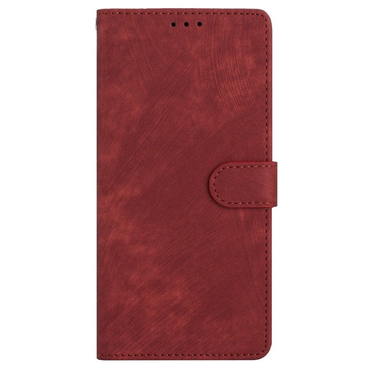 For Google Pixel 8a Case Skin-Touch PU Leather Card Holder Phone Cover - Red