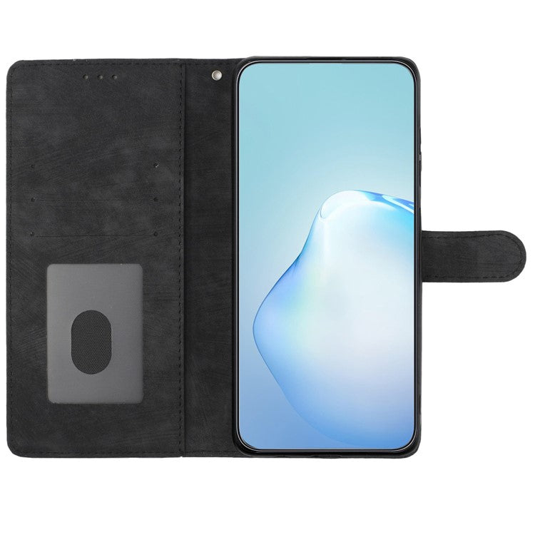 For Google Pixel 8a Case Skin-Touch PU Leather Card Holder Phone Cover - Black