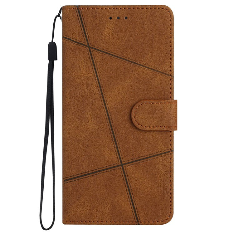 For iPhone 16 Pro Case Crazy Horse Texture PU Leather Wallet Stand Phone Cover - Brown