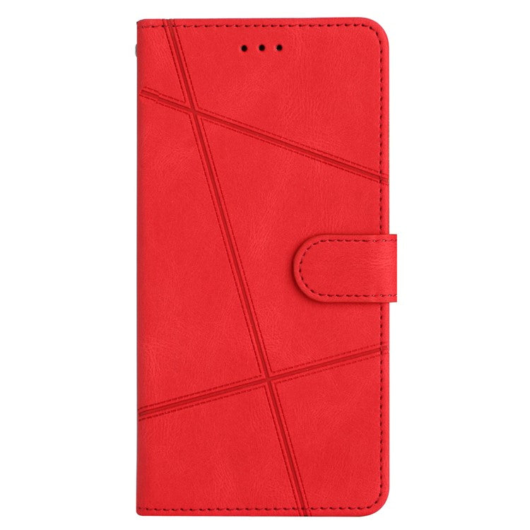For Google Pixel 8a Case Stand Wallet Leather Phone Cover Crazy Horse Texture - Red