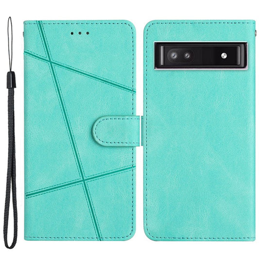 For Google Pixel 8a Case Stand Wallet Leather Phone Cover Crazy Horse Texture - Green