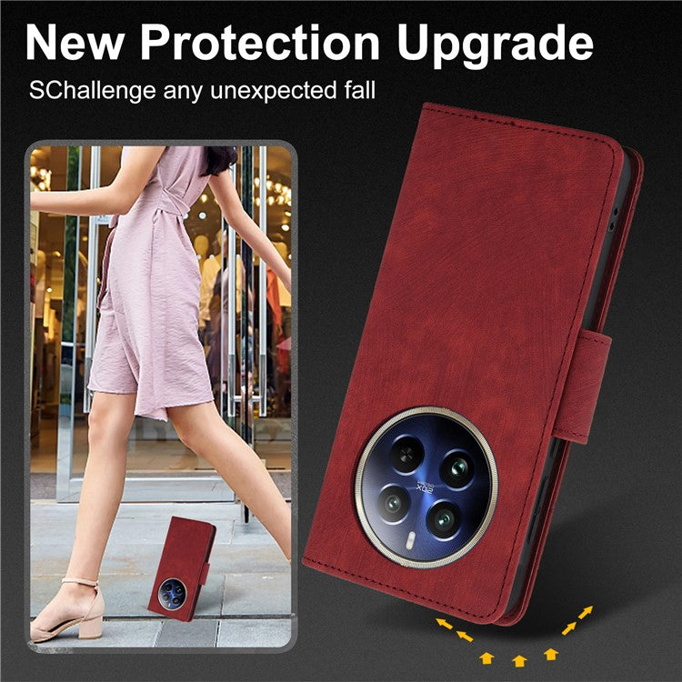 SY-001 For Realme 12 Pro 5G / 12 Pro+ 5G Case with Wrist Strap Butterfly Flower Leather Phone Cover Folio Wallet - Red