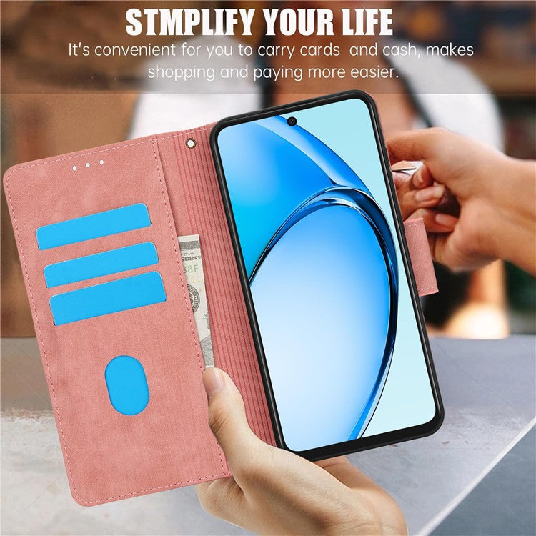 SY-001 For Oppo A60 4G Case with Hand Strap Butterfly Flower Leather Wallet Phone Cover - Pink