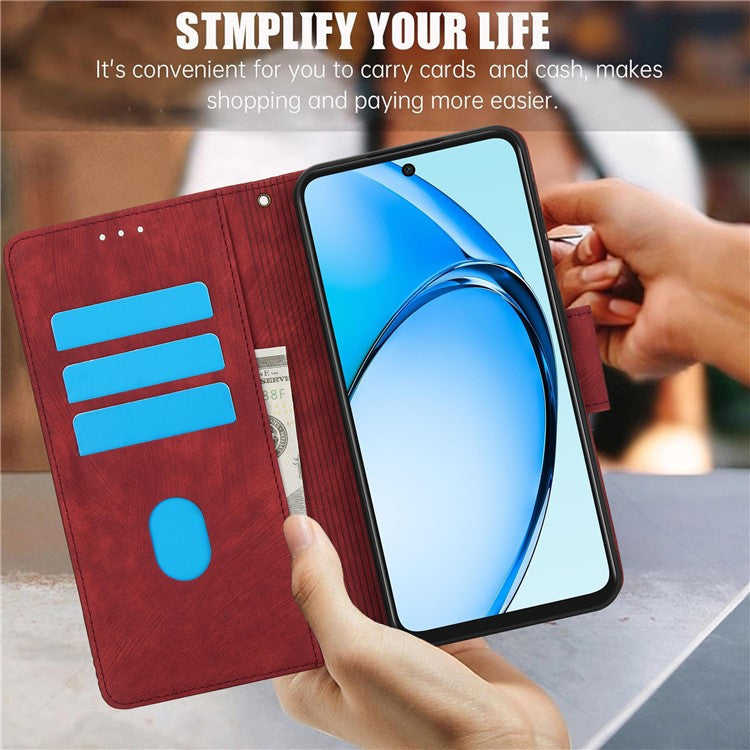 SY-001 For Oppo A60 4G Case with Hand Strap Butterfly Flower Leather Wallet Phone Cover - Red