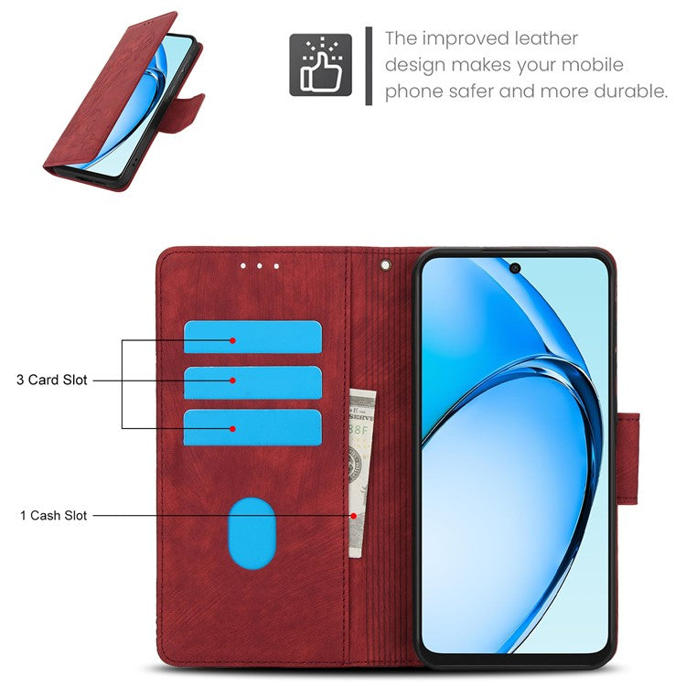 SY-001 For Oppo A60 4G Case with Hand Strap Butterfly Flower Leather Wallet Phone Cover - Red