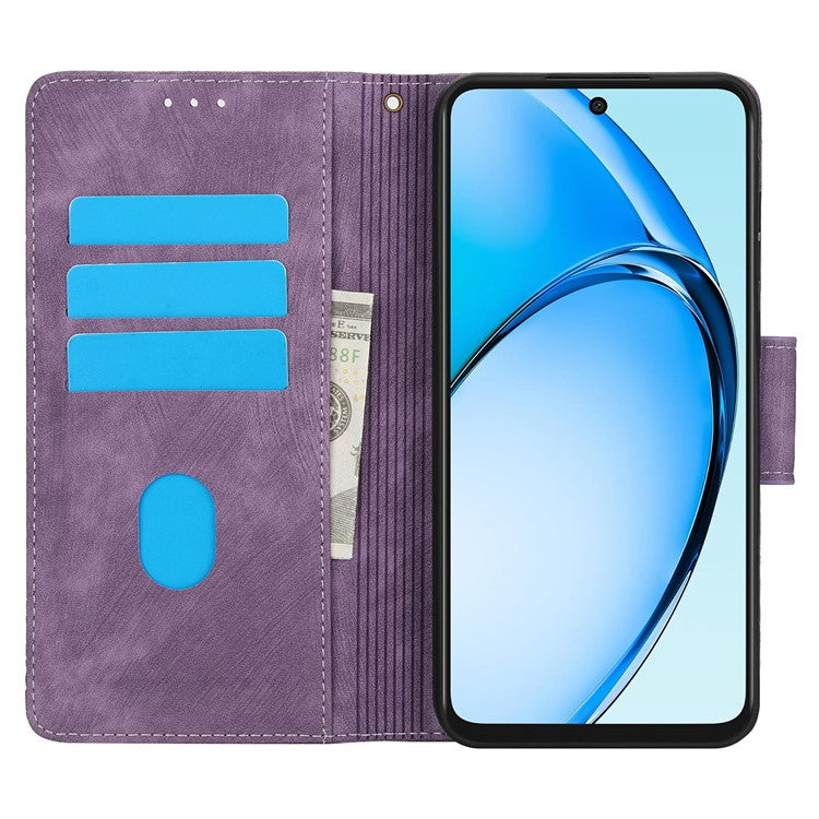 SY-001 For Oppo A60 4G Case with Hand Strap Butterfly Flower Leather Wallet Phone Cover - Purple