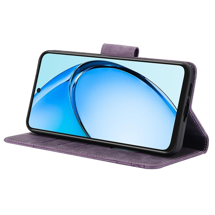 SY-001 For Oppo A60 4G Case with Hand Strap Butterfly Flower Leather Wallet Phone Cover - Purple