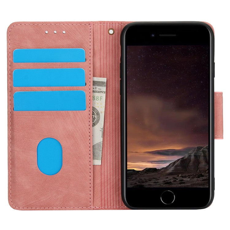 SY-001 For iPhone 16e Case Butterfly Flower Anti-Scratch Leather Phone Cover - Pink