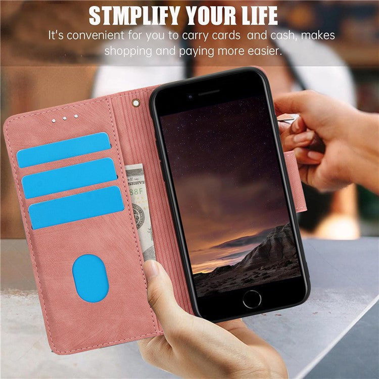 SY-001 For iPhone 16e Case Butterfly Flower Anti-Scratch Leather Phone Cover - Pink