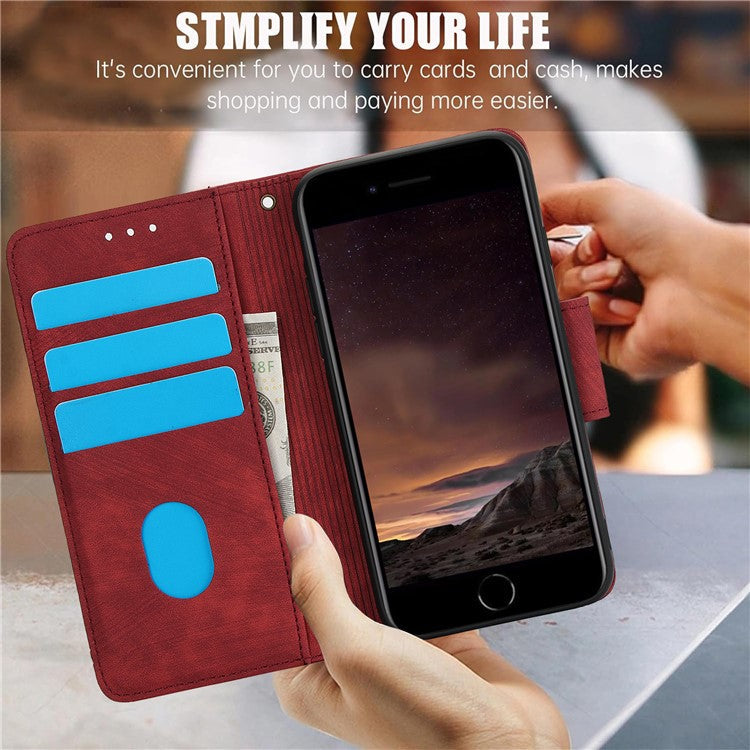 SY-001 For iPhone 16e Case Butterfly Flower Anti-Scratch Leather Phone Cover - Red