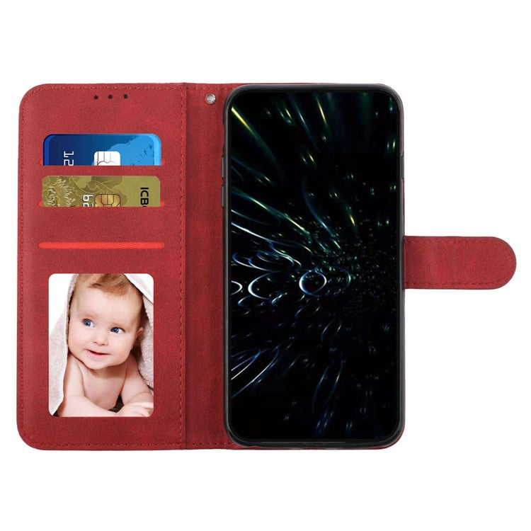 For Samsung Galaxy M55 5G / C55 5G Phone Case Anti-scratch PU Leather Stand Wallet Cover - Red