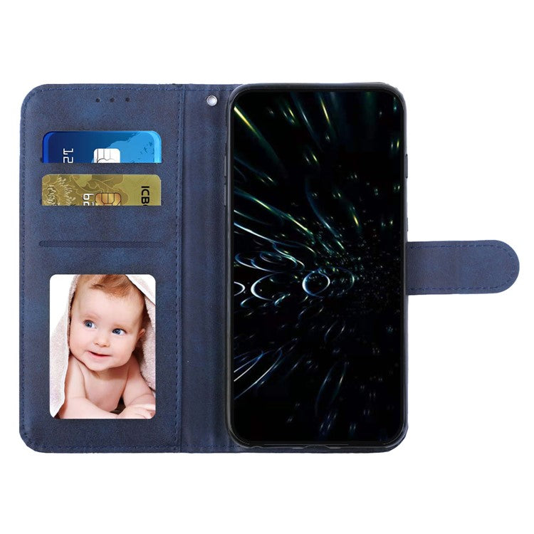 For Samsung Galaxy M55 5G / C55 5G Phone Case Anti-scratch PU Leather Stand Wallet Cover - Sapphire