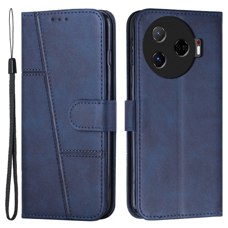For TECNO Camon 30 Pro 5G Phone Case Anti-Scratch PU Leather Stand Wallet Cover - Sapphire