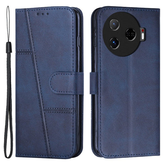 For TECNO Camon 30 Pro 5G Phone Case Anti-Scratch PU Leather Stand Wallet Cover - Sapphire