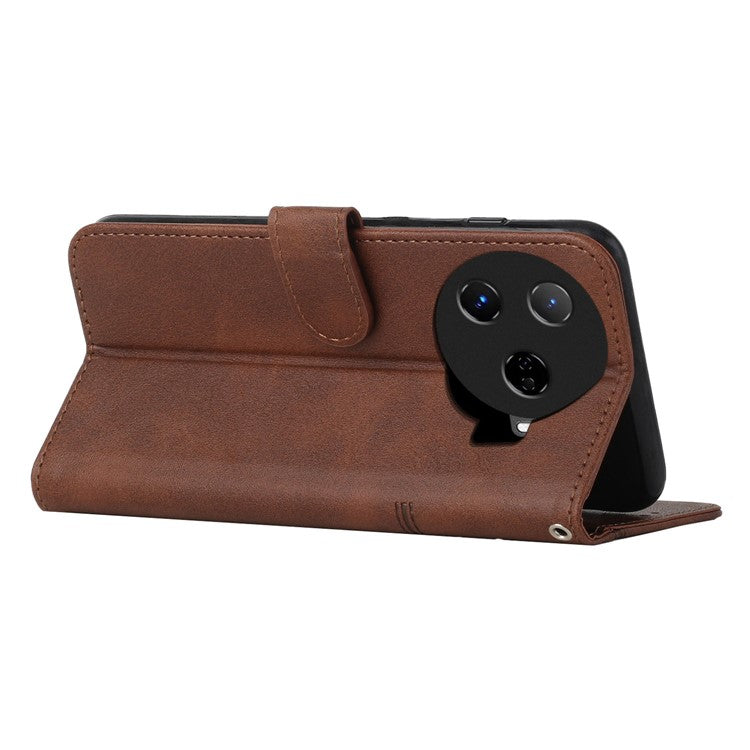 For TECNO Camon 30 Pro 5G Phone Case Anti-Scratch PU Leather Stand Wallet Cover - Brown