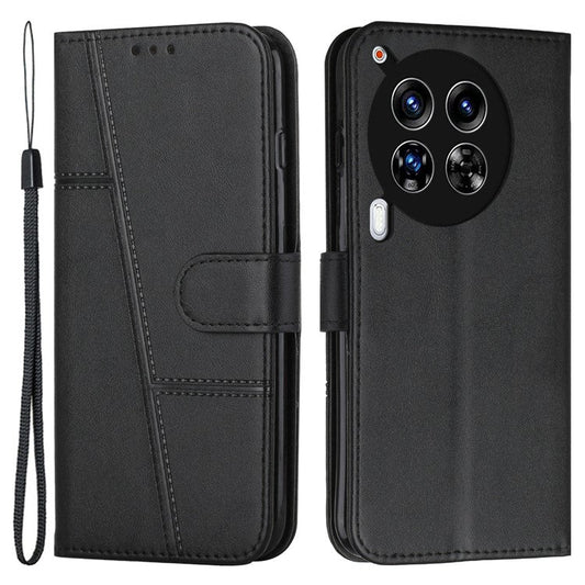 For TECNO Camon 30 4G / 5G Phone Case Anti-Scratch PU Leather Stand Wallet Cover - Black